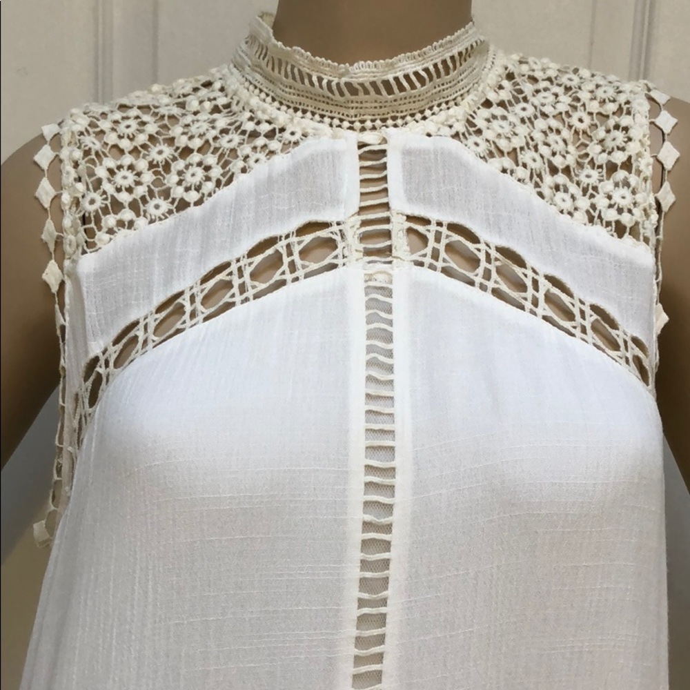 BOHO WHITE LACE & POM POM DRESS - Picture 5 of 9